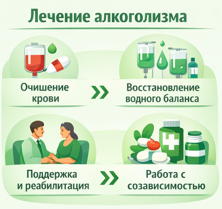 лечение алкоголизма в Октябрьске этапы